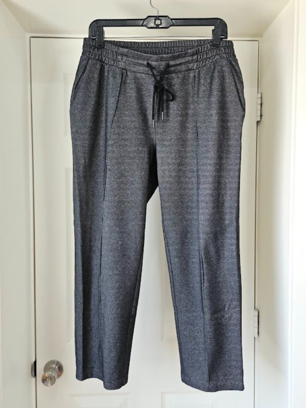 A New Day Black Straight Leg Trousers Pants Heathered Marled Business Casual M